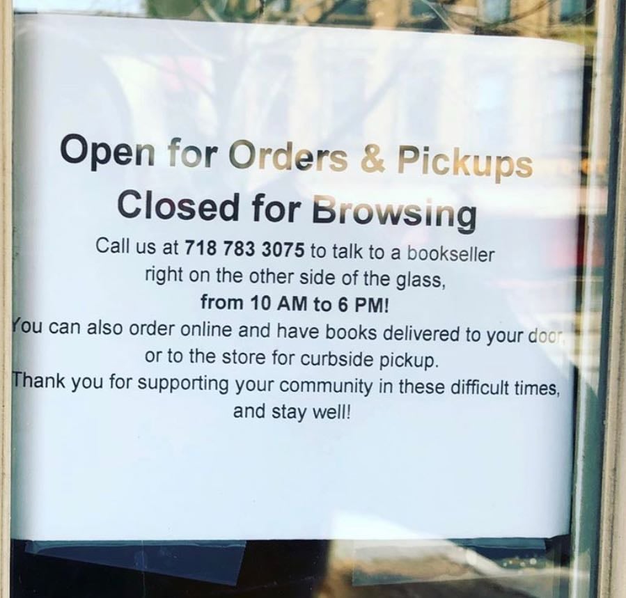 Community Bookstore closed for browsing