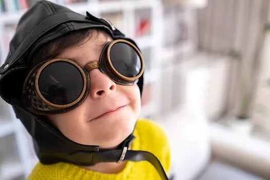 Child with goggles