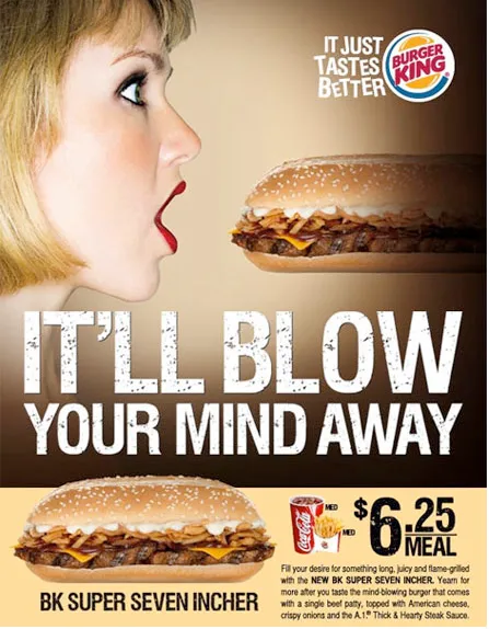 7 Sal Girl Sex - Burger King's Seven Incher Sex Ad Hits New Low In Advertising
